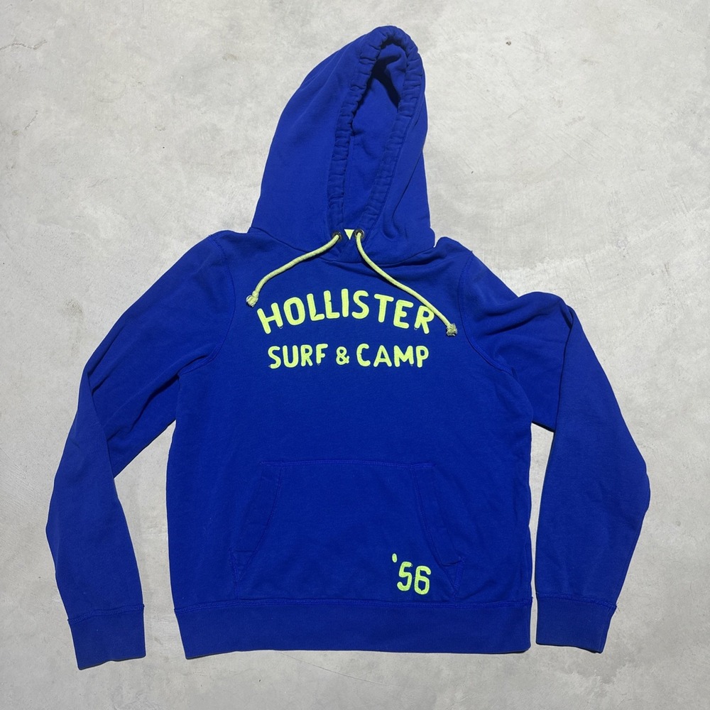 VTG Hollister Pullover Sweater Men's SZ L Blue South Surf Camp California Y2K
